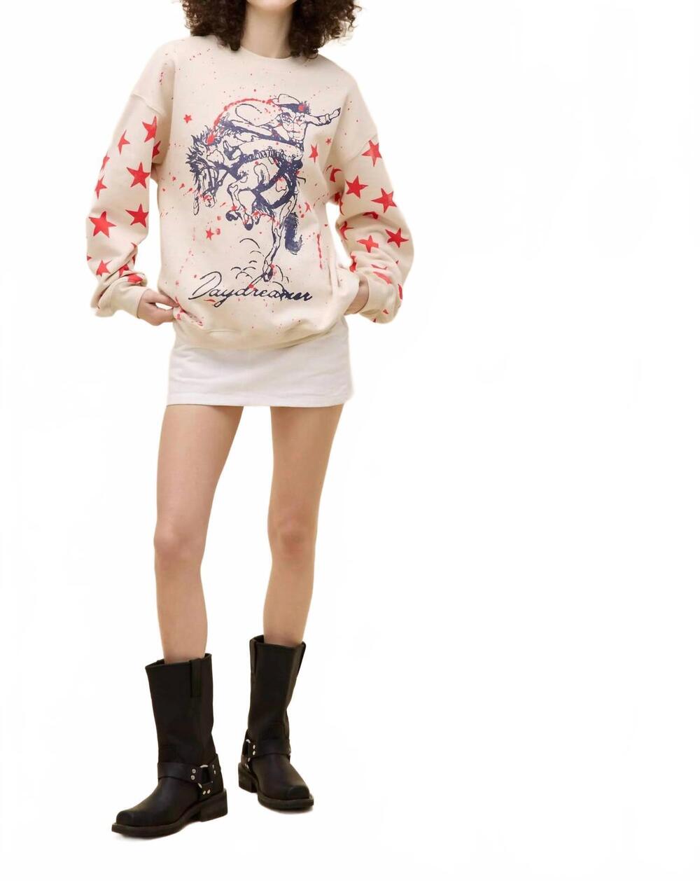 NEW DAYDREAMER rodeo bf sweatshirt in cream